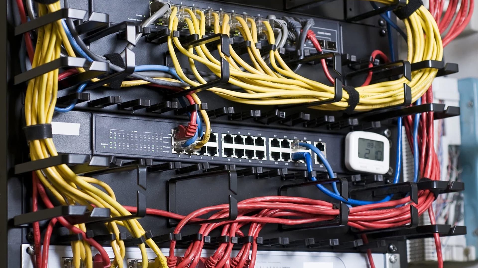 In-building DAS telecom equipment and structured cabling in a rack environment.